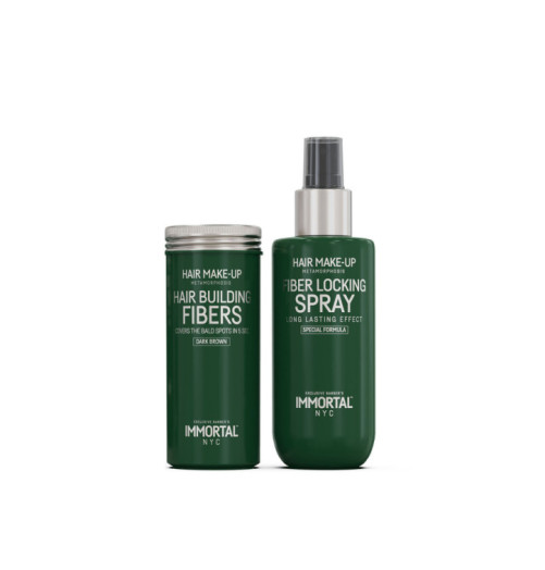 Vláknitý zahusťovač vlasov 20g a fixačný sprej 150ml – 2-v-1 sada