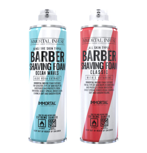 Barber Shaving Foam – Classic & Ocean Waves – 500 ml IMMORTAL INFUSE